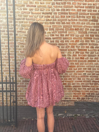 asos rose puff dress