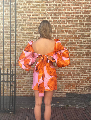 roze oranje Laagam jurk