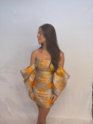 asos robe bleu orange dress