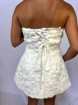 asos white strapless dress