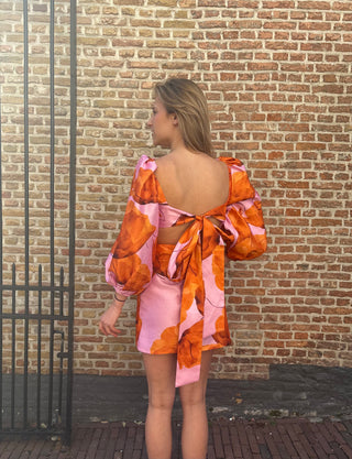 roze oranje Laagam jurk