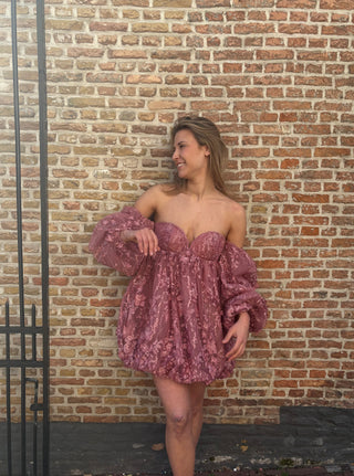 asos rose puff dress