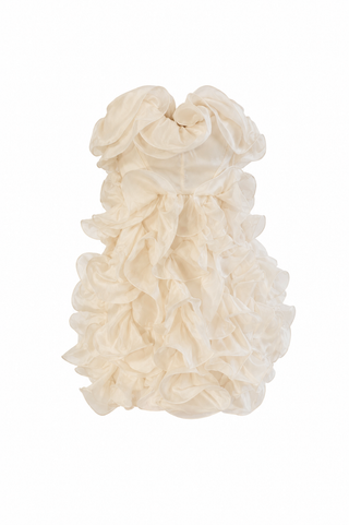 white ruffle dress