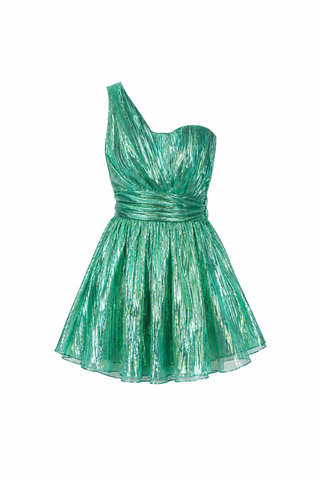metallic bleu green dress