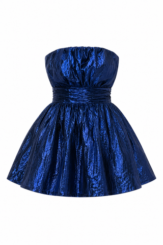 bleu poff dress