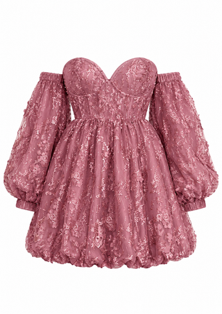 asos rose puff dress