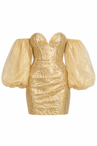 Asos golden poff dress