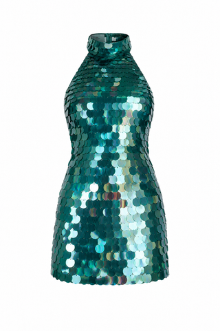asos bleu paillette dress