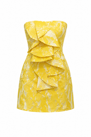 yellow strapless showpo dress