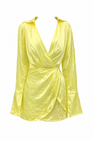 yellow rat en boa dress