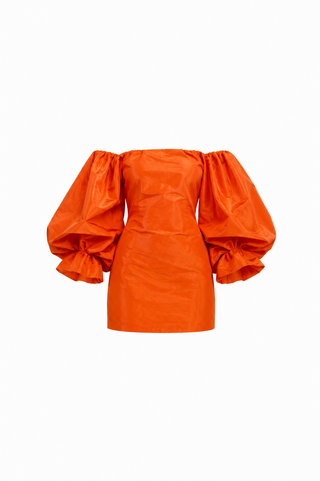 robe asos off shoulder dress orange 1