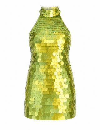 asos green pailette dress
