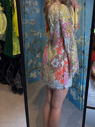 asos long sleeve glitter color dress