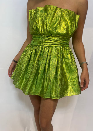 asos light green poff dress