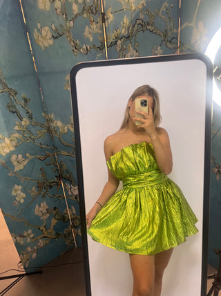 asos light green poff dress