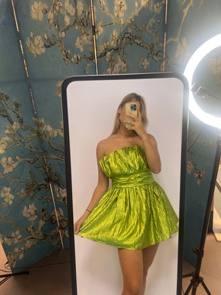 asos light green poff dress