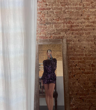 zara dark purple spark dress