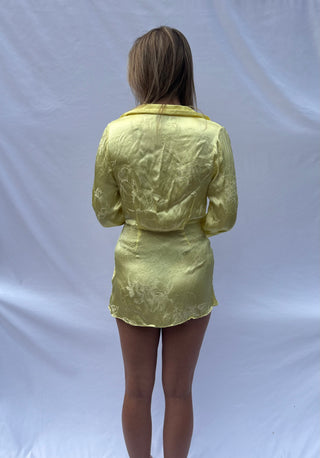 yellow rat en boa dress