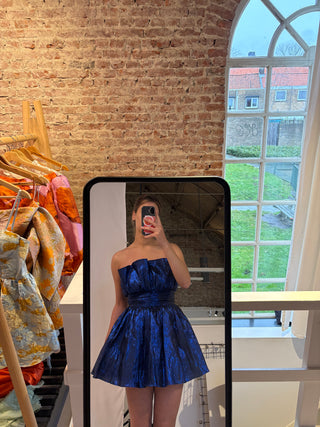 bleu poff dress