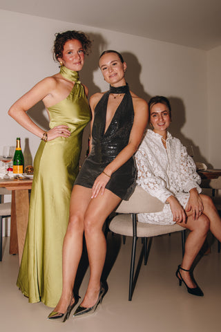 Green olive halter dress