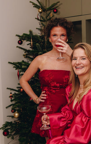 asos red strapless dress