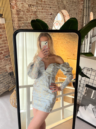 asos bleu poff dress