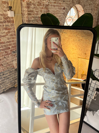 asos bleu poff dress