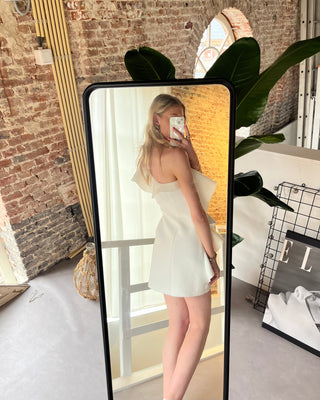 asos white ruffle dress