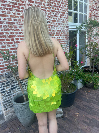 asos green pailette dress