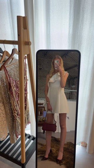 asos white ruffle dress