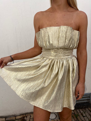 asos golden poff dress