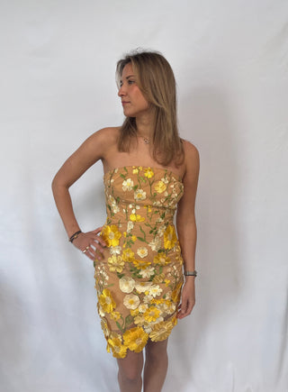 yellow flower dress