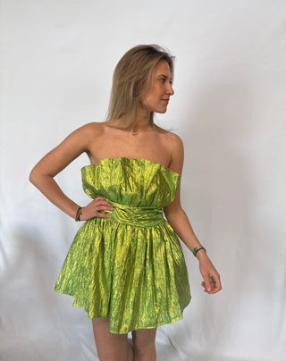 asos light green poff dress