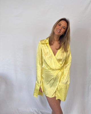 yellow rat en boa dress